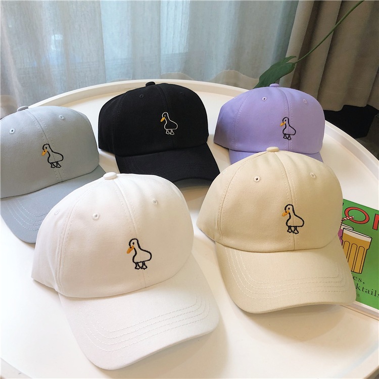 Mũ lưỡi trai thêu hình vịt cute form cứng, nón lưỡi trai nam nữ vải kaki thoáng mát thời trang unisex đi học đi du lich