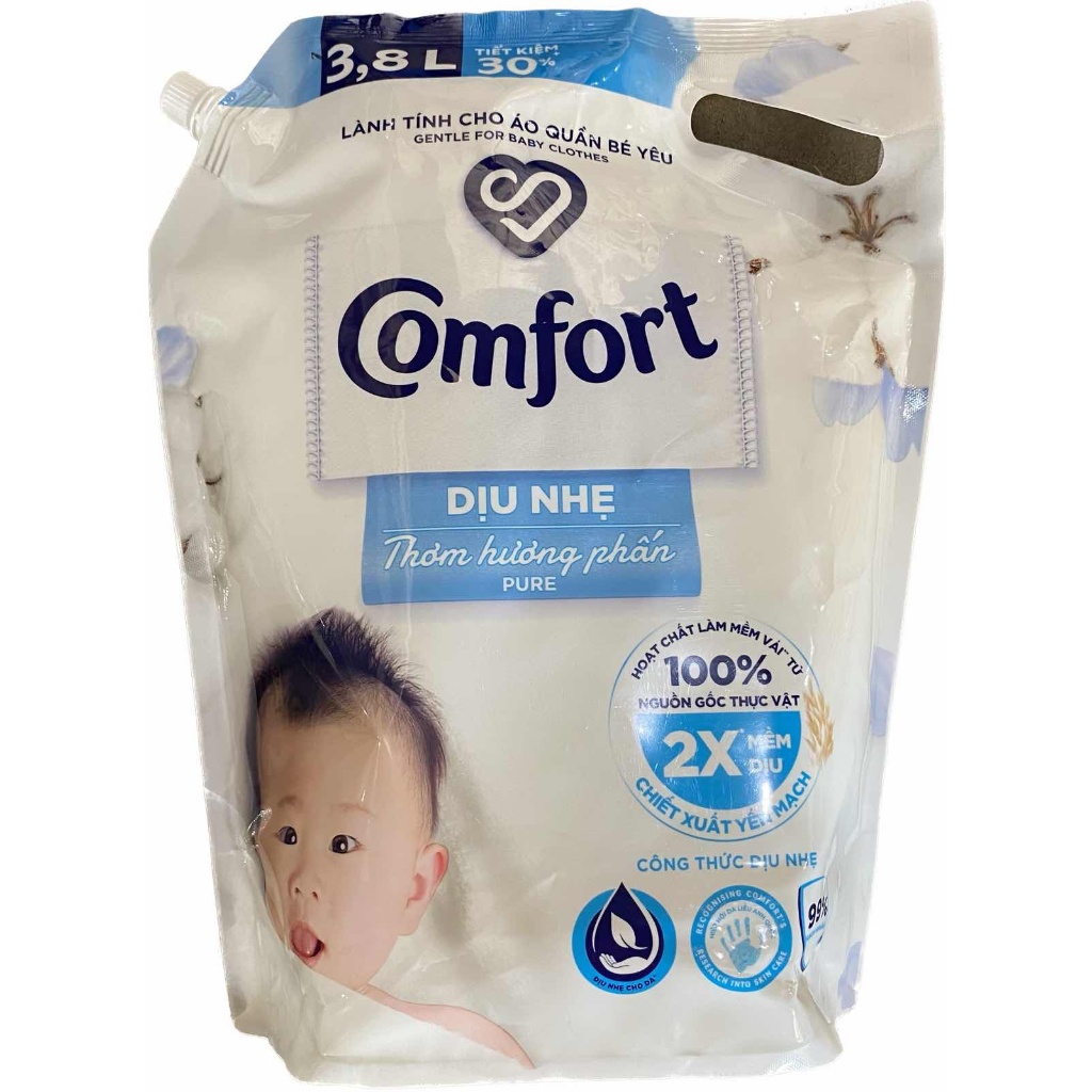 Nước Xả Vải Em Bé Comfort Cho Da Nhạy Cảm Túi 3.8L