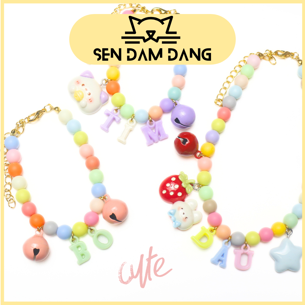 Vòng Cổ Dây Trơn Chữ Cho Cún Mèo Theo Yêu Cầu [ Ib Sốp ]