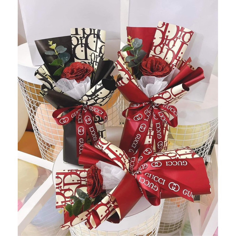 Bó hoa nhũ Dior cao cấp 1 bông