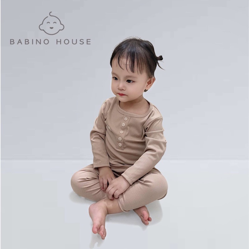 Bộ Dài Tay Bé Trai Bé Gái Chất Vải Tăm Cotton Lạnh Cúc Ngực 5 Nút | Áo Quần Bé Trai, Bé Gái Thu Đông 8kg-18kg