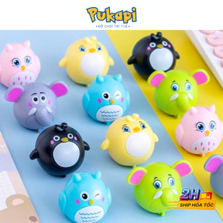 Đồ chơi chạy đà hình thú nhựa mini, đồ chơi chạy cót cho bé dễ thương cute - đồ chơi cho bé pukapi