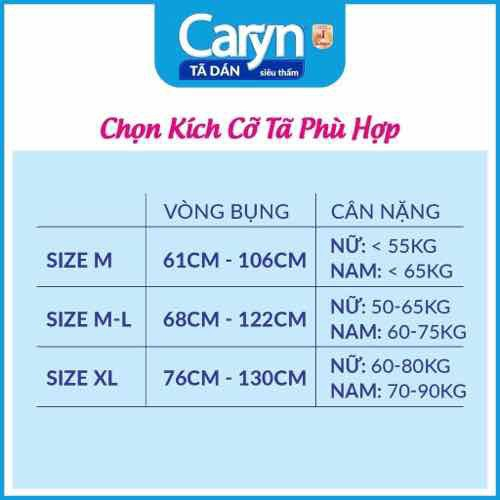 Bỉm Người Già - Tã Dán Caryn Size M40