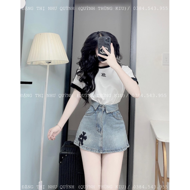 Chân váy jeans nữ 2 túi cơi #913