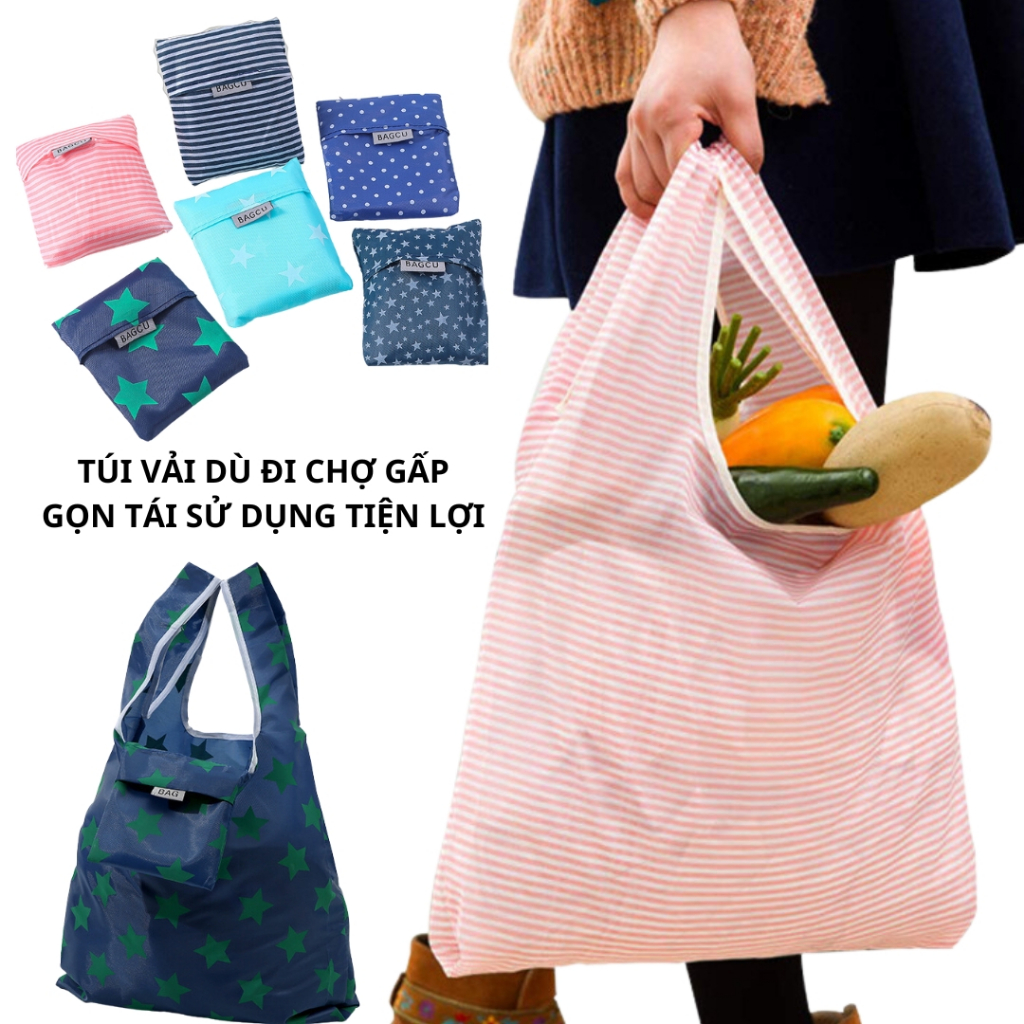 Túi đựng đồ mua sắm gấp gọn du lịch tiện lợi