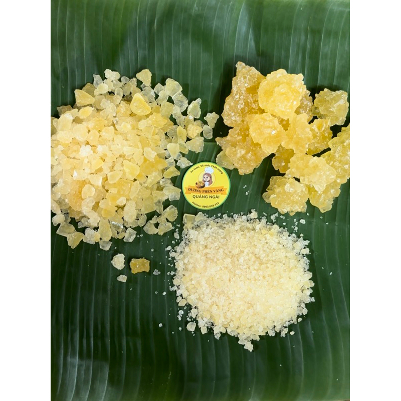 Đường phèn quảng ngãi hạt mịn vừa to gói 1kg đường phèn vàng mật mía nguyên chất nhà làm không tẩy