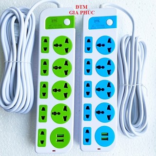 [Dây 5M] Ổ Cắm Điện Đa Năng Nhiều Ổ Điện CYX Và 2 Cổng USB, Dây Dài 5 Mét Lõi Đồng