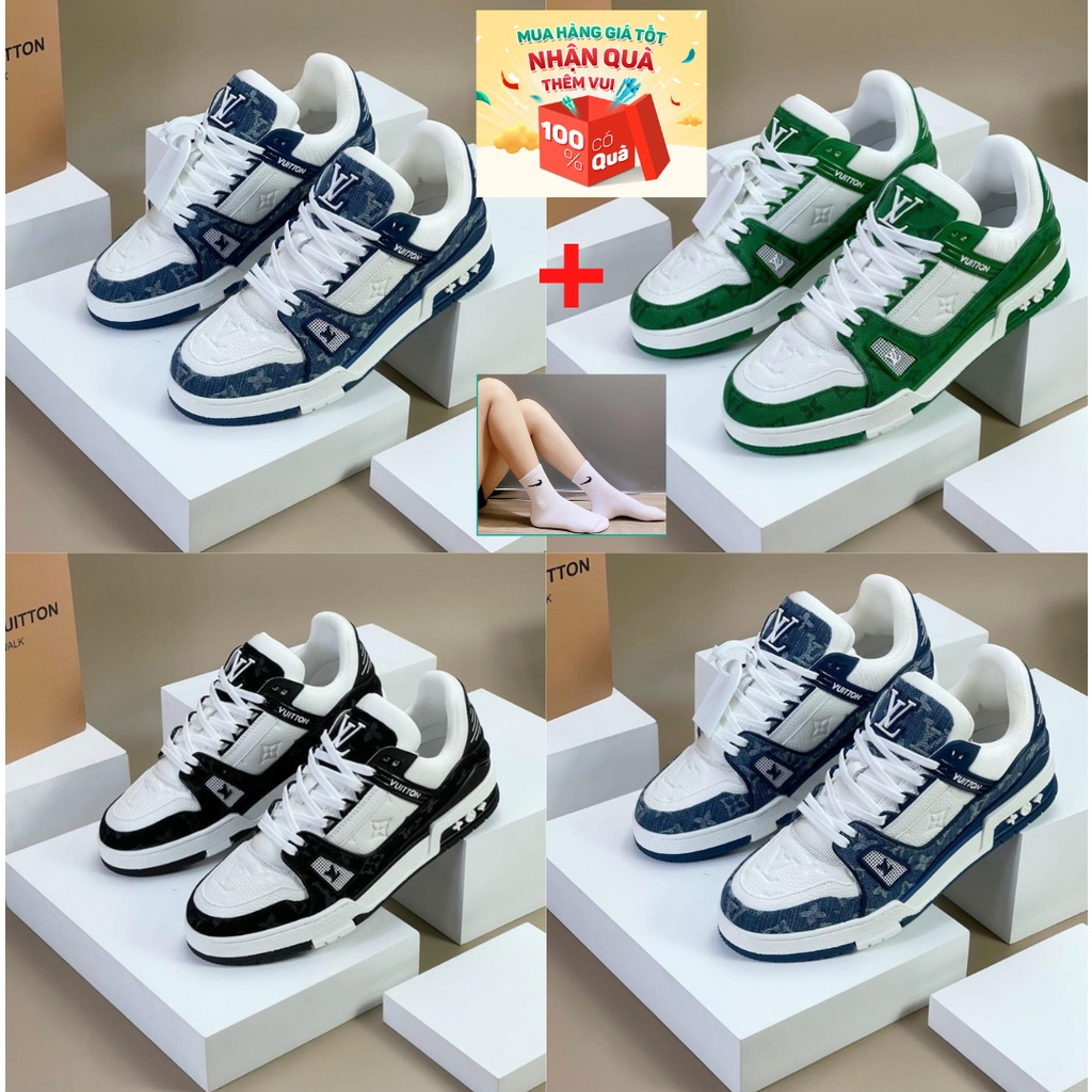 Giày LV Trainer, Louis Vuitton Trainer Black White, Giày LV Louis Vuitton HÀNG CAO CẤP FULL BOX BILL 2023 | BigBuy360 - bigbuy360.vn