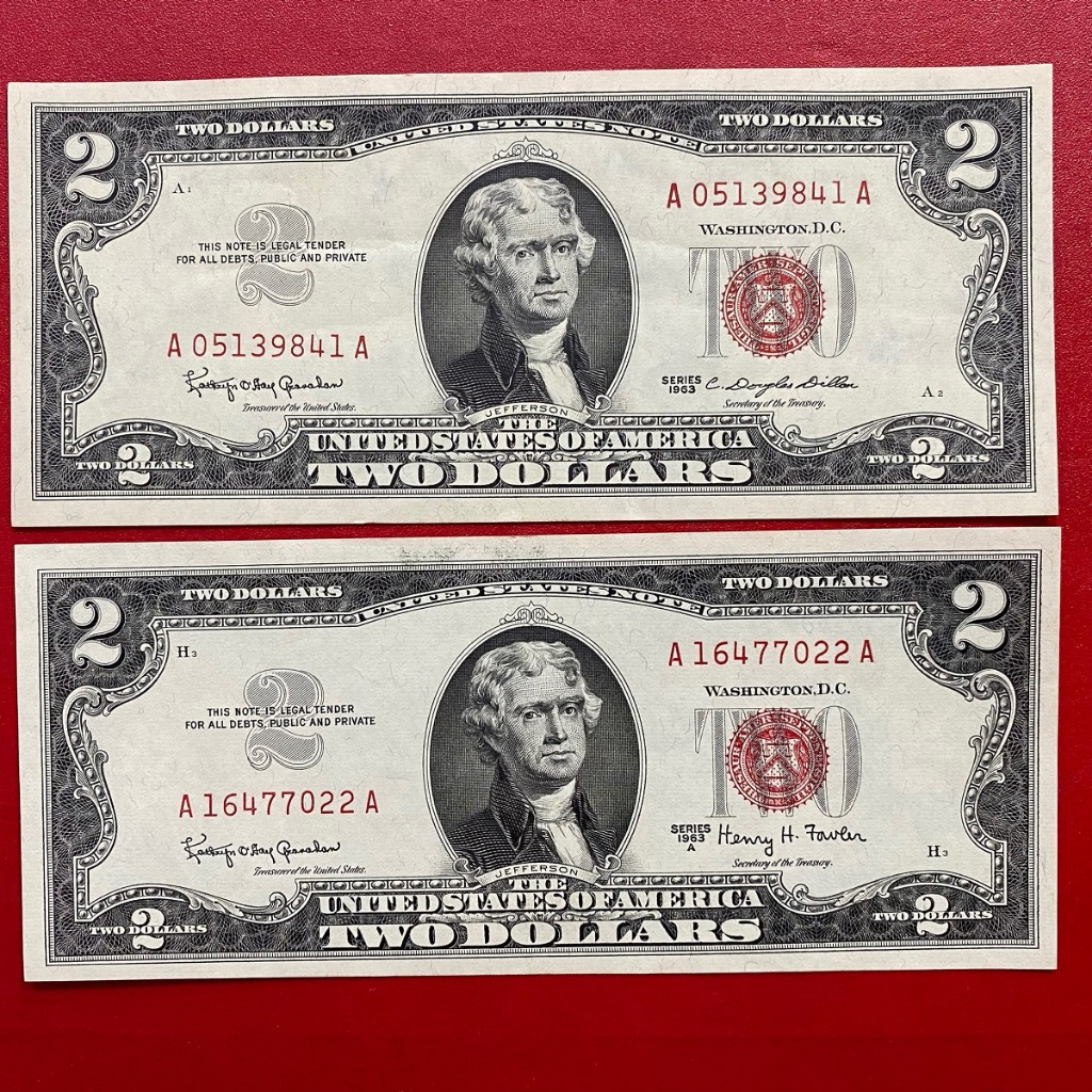 2 Đô mộc đỏ phát hành từ năm 1963