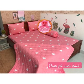 Bộ Drap  100% Cotton cao cấp Kèm Mền Chần Gòn, chăngagoi.