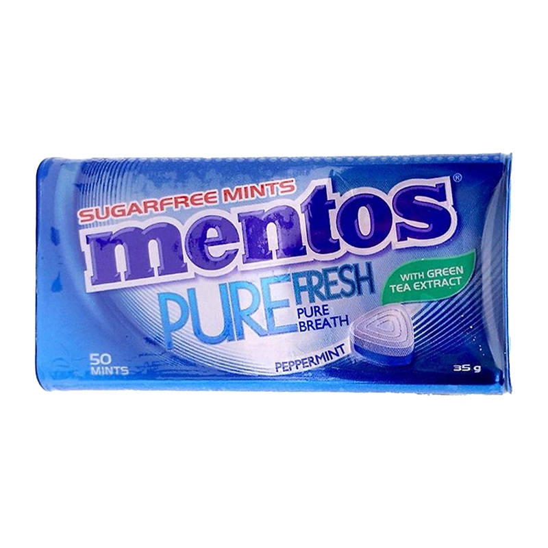 Kẹo ngậm không đường Mentos hũ 50 viên hộp 35g (hương chanh, đào, back hà, khuynh diệp)