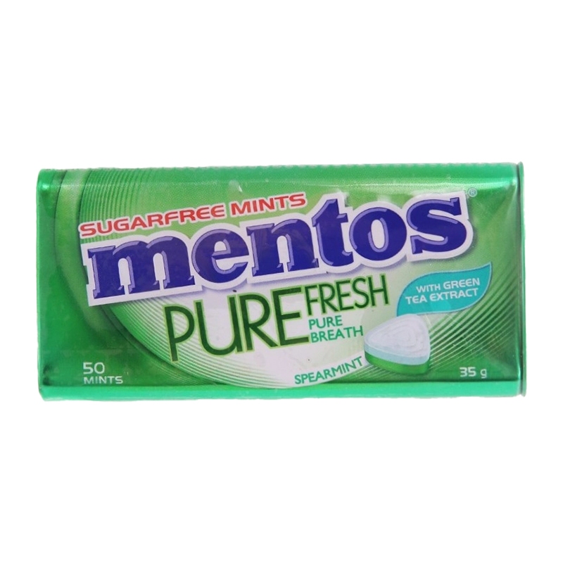 Kẹo ngậm không đường Mentos hũ 50 viên hộp 35g (hương chanh, đào, back hà, khuynh diệp)