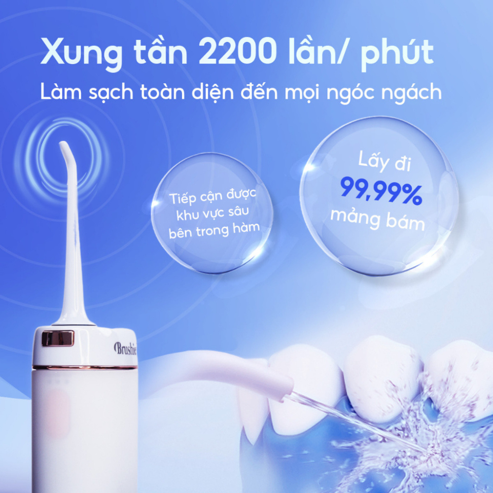 Tăm Nước Brushie Tăm Nước Mini Tiện Lợi Chính Hãng An Toàn Cho Nướu