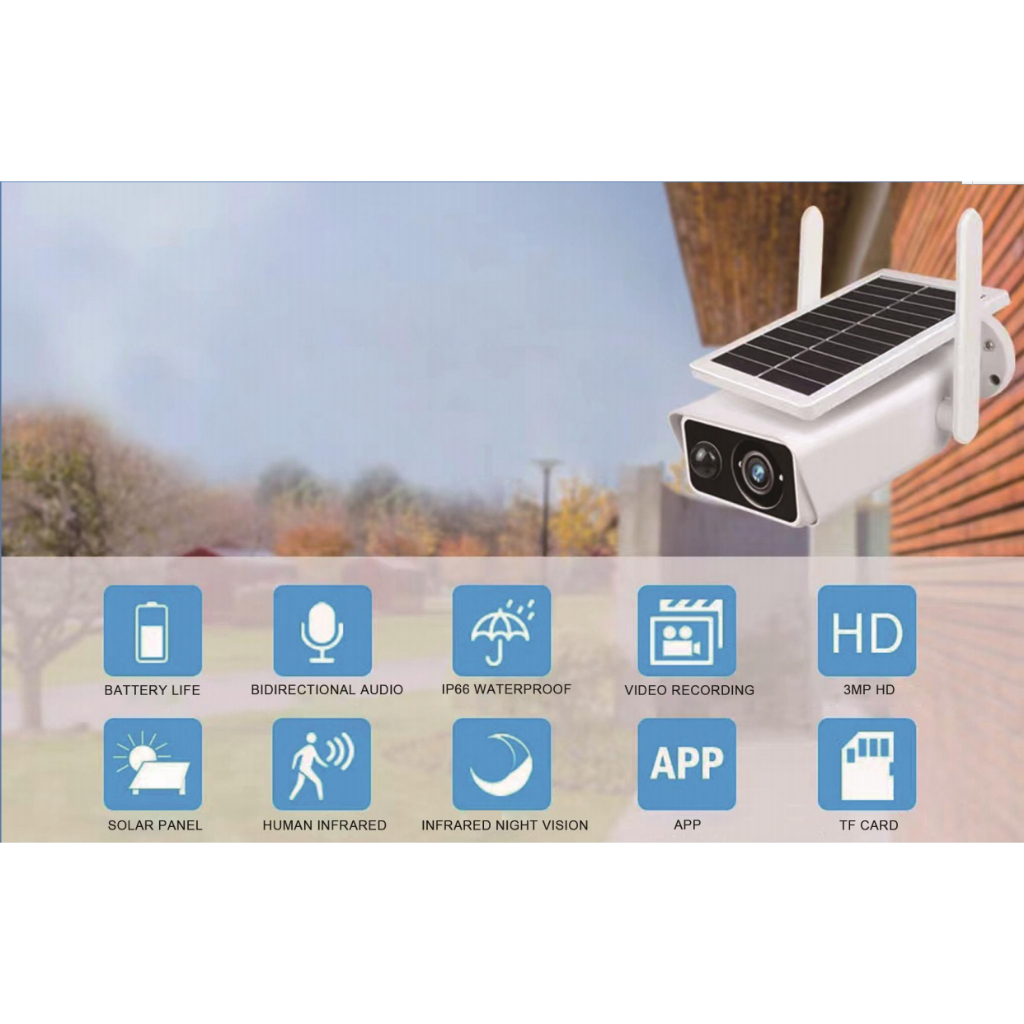 KHUYẾN MÃI Camera quan sát Xiaomi iCSee Năng lượng mặt trời / Pin 3MP 1296p Camera quan sát Wifi không dây chịu thời ti