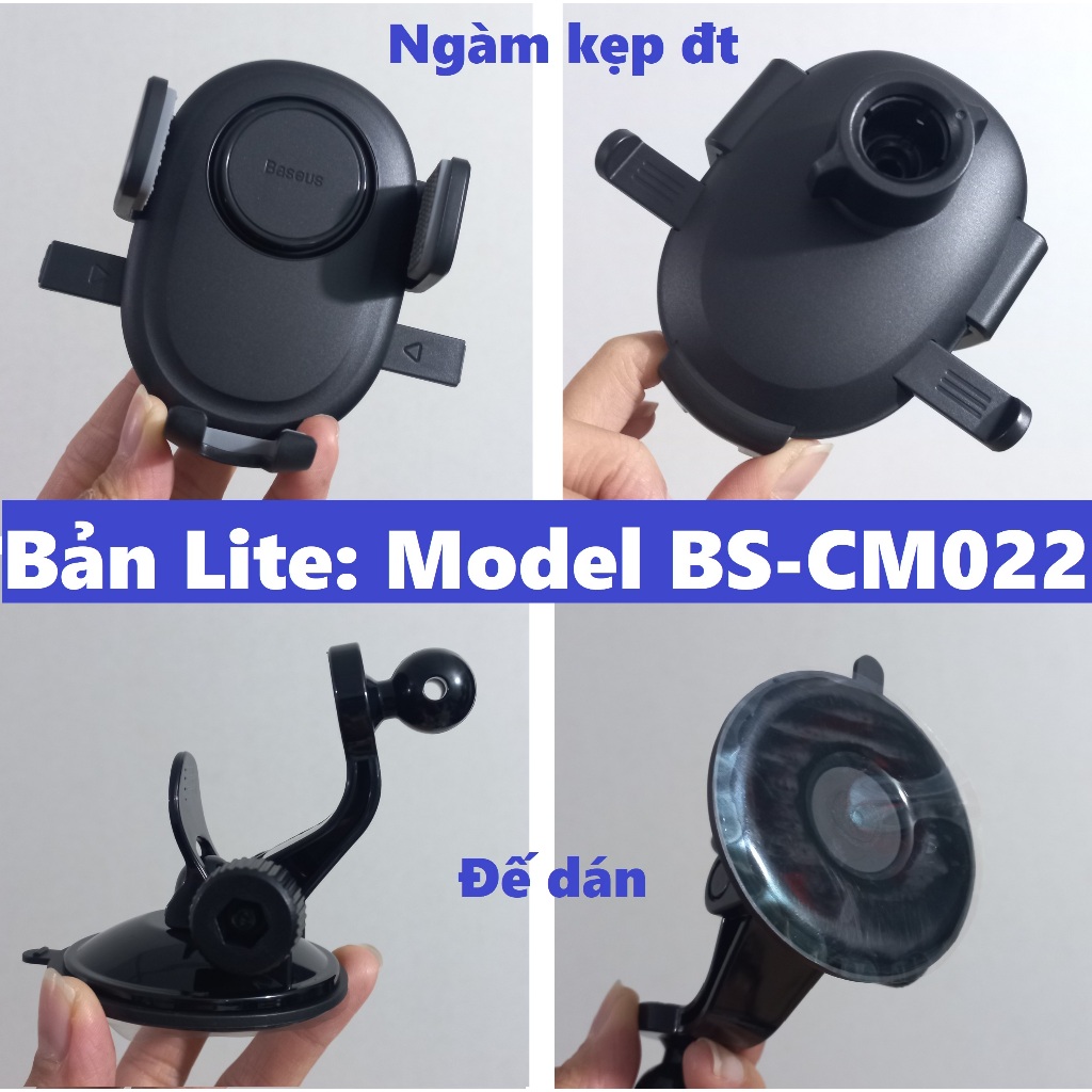 Giá đỡ điện thoại hút chân không dán táp lô dán kính ô tô Baseus UltraControl Lite BS-CM022 bản Pro CM021