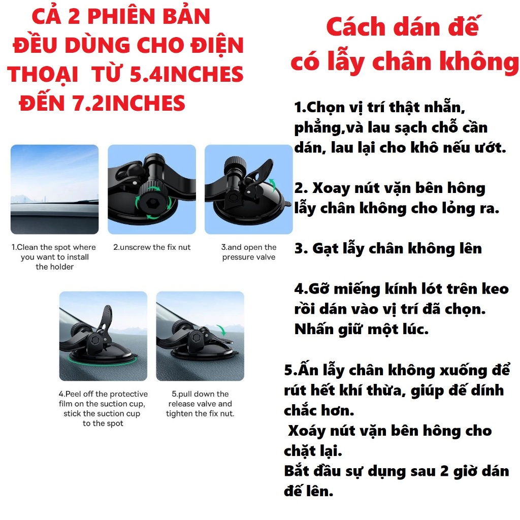 Giá đỡ điện thoại hút chân không dán táp lô dán kính ô tô Baseus UltraControl Lite BS-CM022 bản Pro CM021