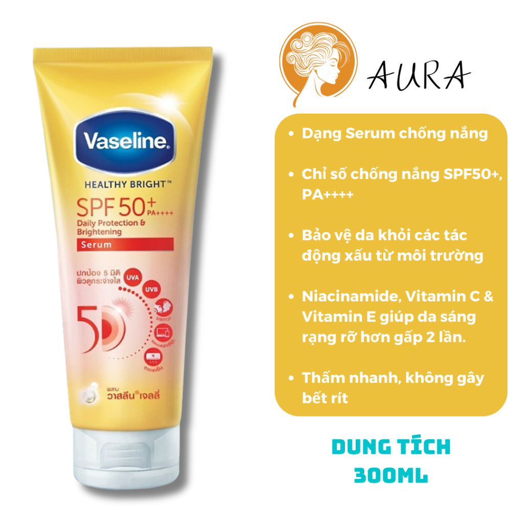Sữa Dưỡng Thể Vaseline 10X Ban Ngày Và Ban Đêm, Vaseline Healthy Bright Gluta HYA Serum Hàng Thái Lan