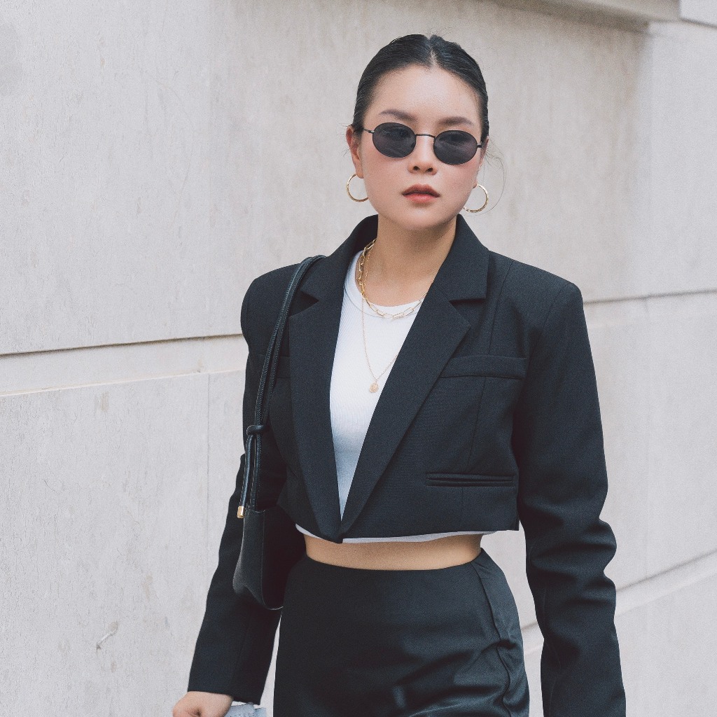 Blazer croptop dài tay nhà MEO