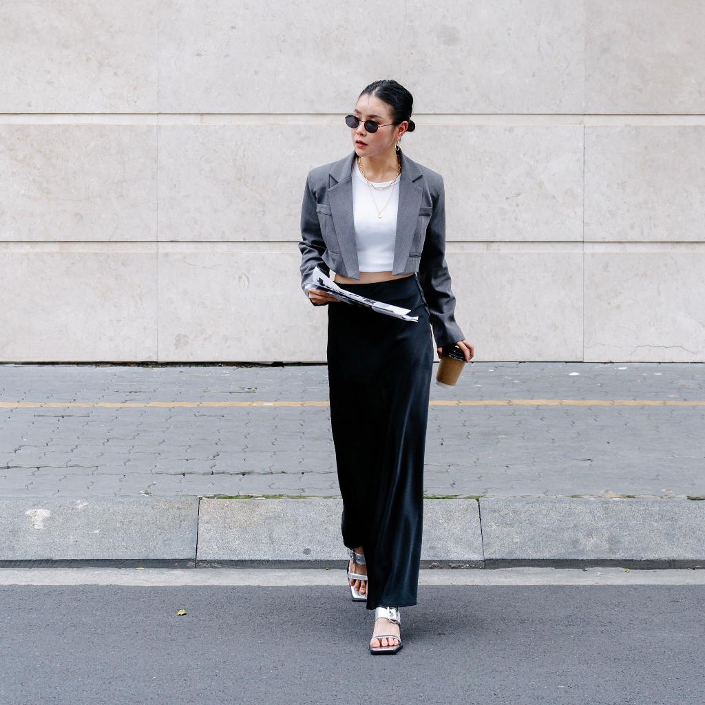 Blazer croptop dài tay nhà MEO