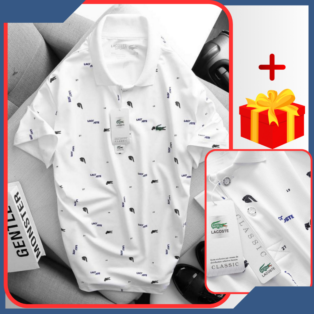 Áo thun Polo Nam cá sấu cao cấp Mã LC06 Mẫu áo Nam form slim fit sang xịn mịn chất thun Poly mềm mát phối sọc tinh tế
