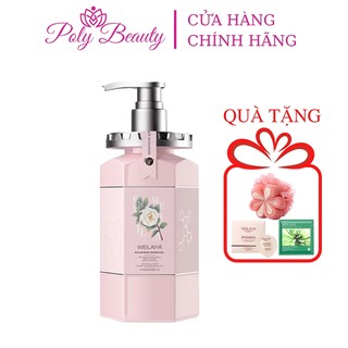 Sữa tắm Weilaiya Niacinamide Shower Gel hoa trà hương quyến rũ 450ml trắng da thơm lâu cấp ẩm cho da mịn màng