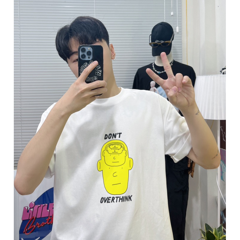 Áo thun DON’T OVERTHINK unisex cổ tròn form rộng 100% cotton