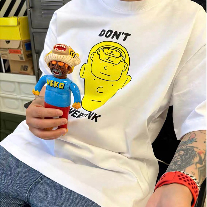 Áo thun DON’T OVERTHINK unisex cổ tròn form rộng 100% cotton
