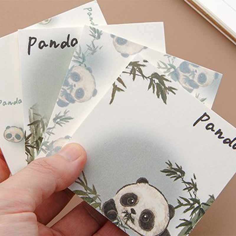 Ballteset💜Set 50 Tờ Giấy Ghi Chú Hình Gấu Trúc Dễ Thương