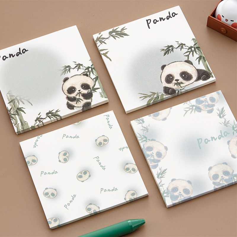 Ballteset💜Set 50 Tờ Giấy Ghi Chú Hình Gấu Trúc Dễ Thương