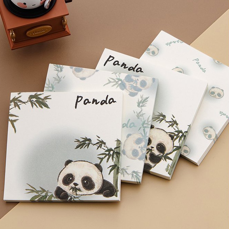 Ballteset💜Set 50 Tờ Giấy Ghi Chú Hình Gấu Trúc Dễ Thương