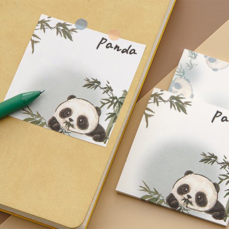 Ballteset💜Set 50 Tờ Giấy Ghi Chú Hình Gấu Trúc Dễ Thương