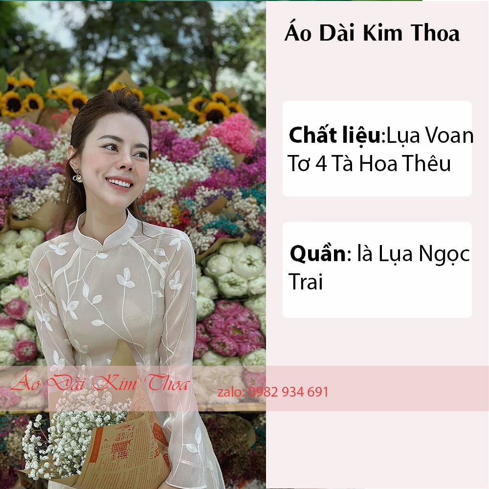 Áo Dài Cách Tân Nữ Hoa Thêu Thủ Công AD40
