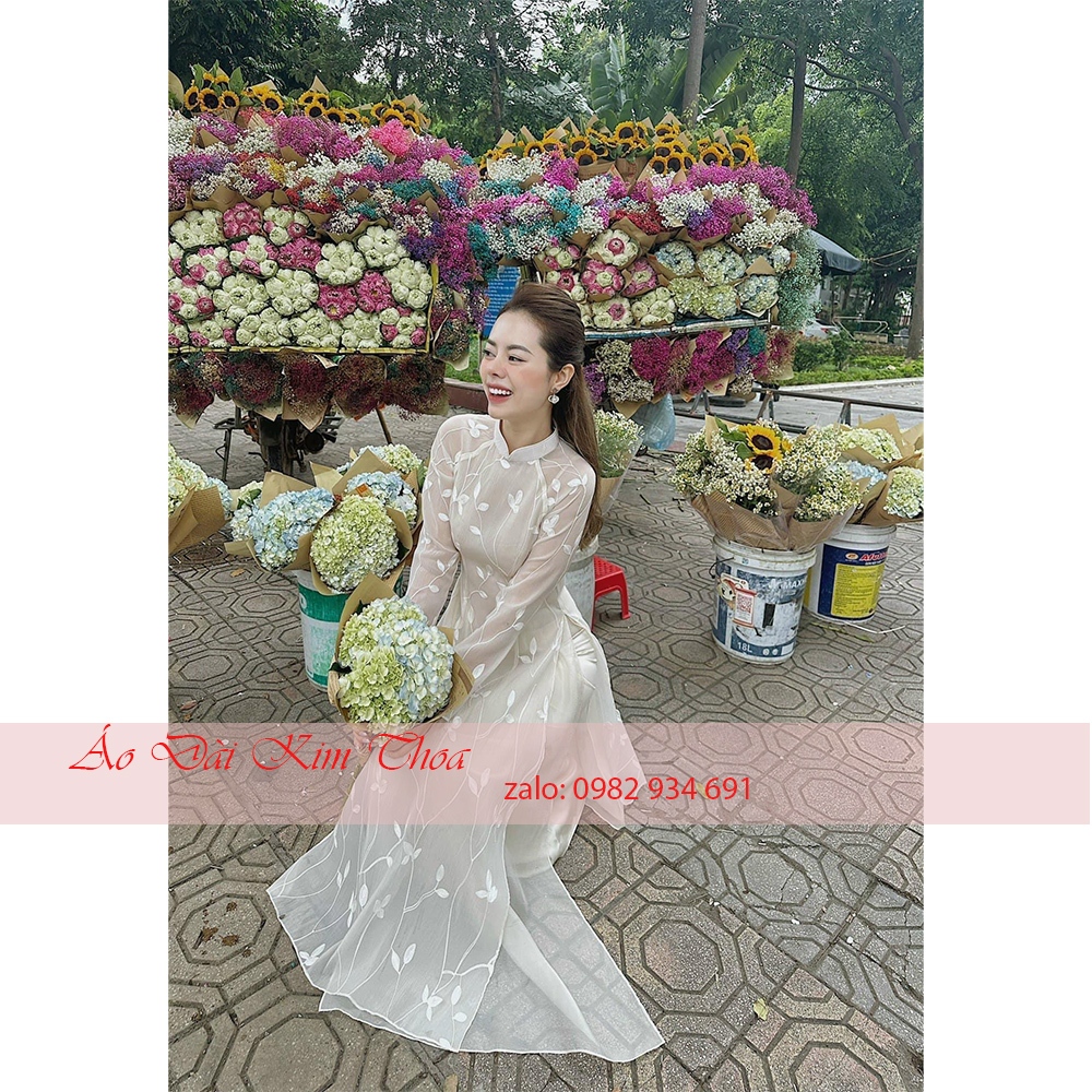 Áo Dài Cách Tân Nữ Hoa Thêu Thủ Công AD40