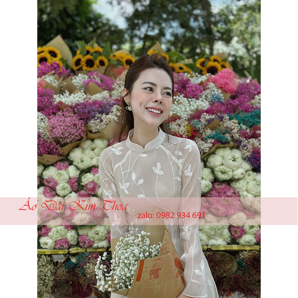 Áo Dài Cách Tân Nữ Hoa Thêu Thủ Công AD40