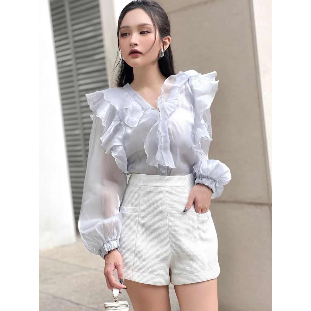 SALE UP TO 50% + VC 200K || JOVEN Quần Short Lưng Cao Túi Mổ Trẻ Trung