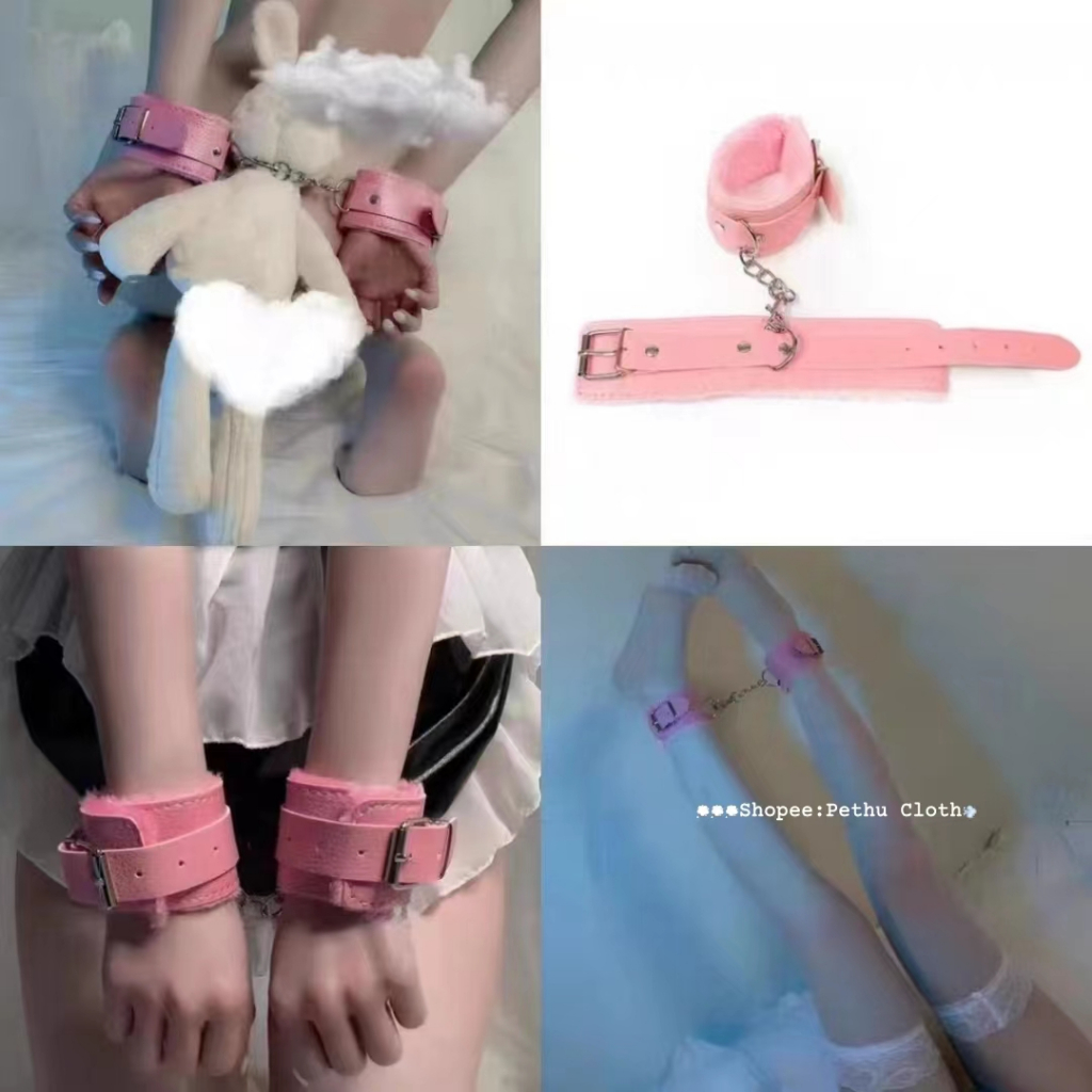 ( Q1,HCM）Vòng Đeo Tay Da Giả Lót Lông Ấm Áp Hóa Trang Cho Nam Nữ đen + hồng + đỏ--PU