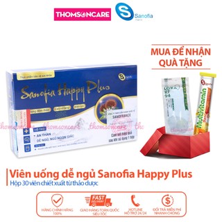 Viên uống dễ ngủ Sanofia Happy Plus an thần, ngủ ngon giấc Hộp 30 viên điều hòa giấc ngủ