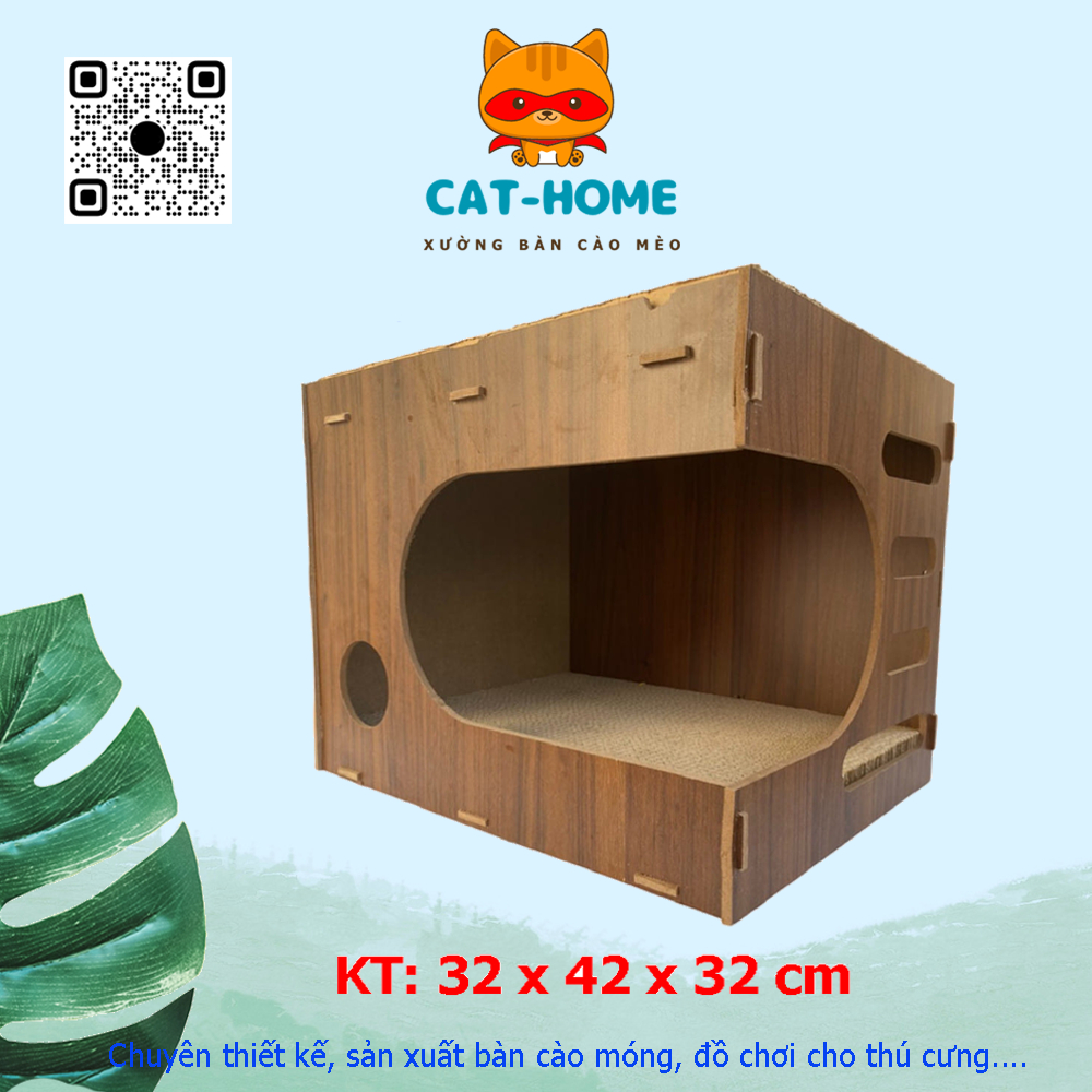 Bàn cào móng cho mèo, bàn cào mèo Lõi thay thế cho nhà gỗ 2 tầng kích thước nhà 42x32x32