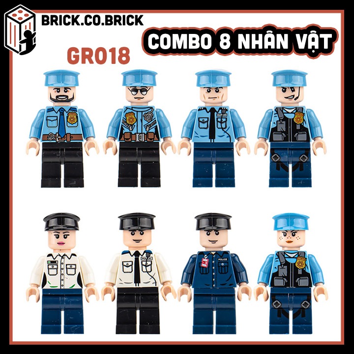 Cảnh Sát Đường Phố  Combo 8 Nhân vật  Đồ chơi Lắp ráp Nhân vật Street Police  Mô hình Quân Đội Army Đường Phố GR018