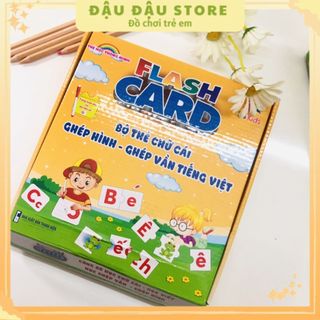 Bộ thẻ chữ cái - ghép hình - ghép vần tiếng việt - flash card cho bé từ 0-6 tuổi đậu đậu store