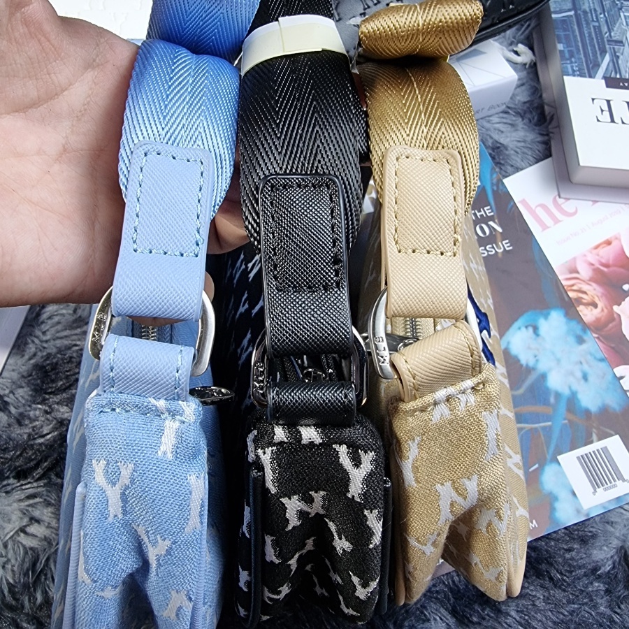 Túi Kẹp Nách Da In Chìm MLB NY Full Tag Code