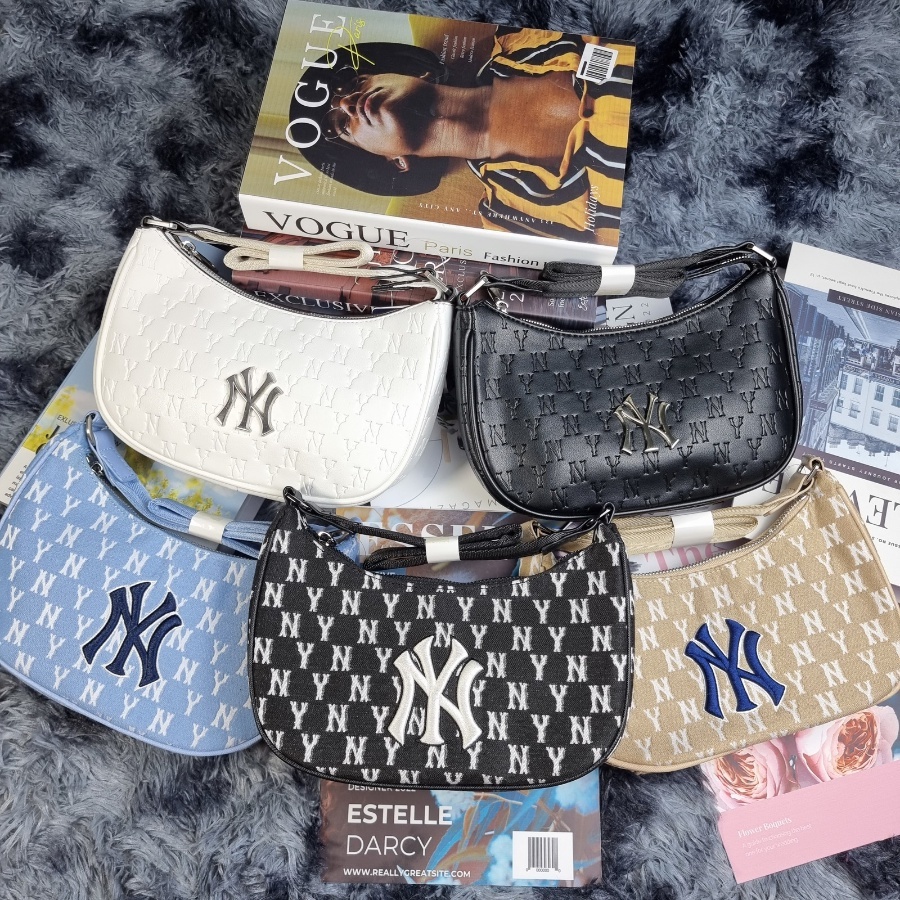 Túi Kẹp Nách Da In Chìm MLB NY Full Tag Code