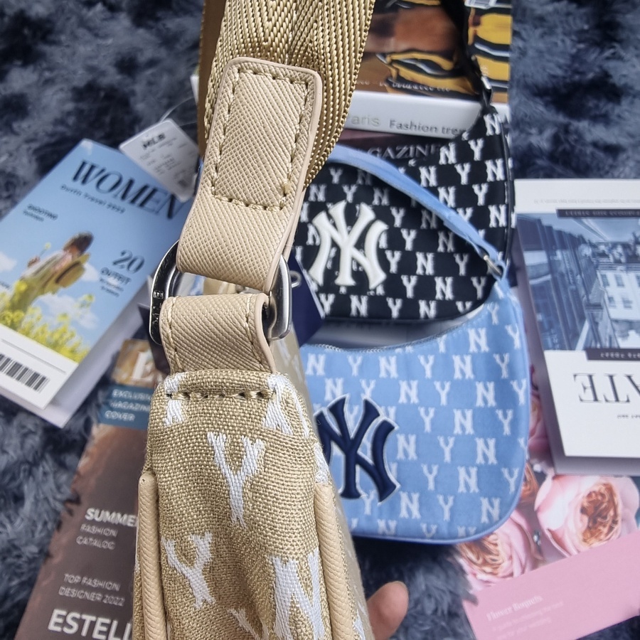 Túi Kẹp Nách Da In Chìm MLB NY Full Tag Code