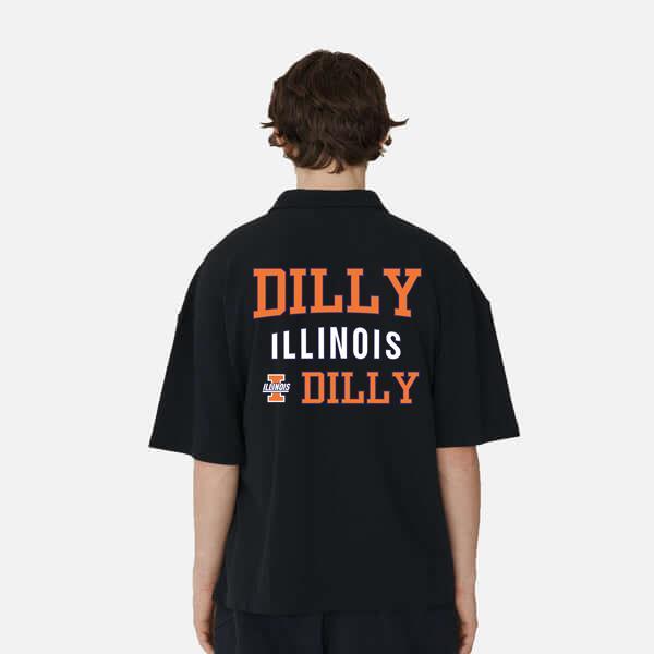 Áo Polo Nam NAP Brand Vải Cá Sấu Cotton In Hình Dilly Illinois Phong Cách Trẻ Form Rộng Mã P487