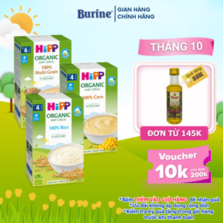 Bột ăn dặm HiPP Burine 100% ngũ cốc Organic, không chứa sữa 200g Tối ưu
