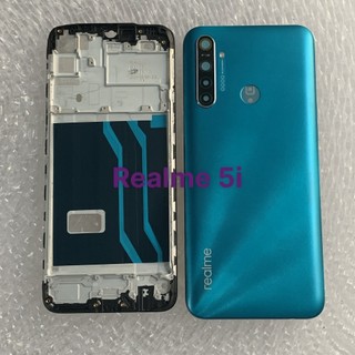 Bộ vỏ Realme 5i zin có cụm kính camera khe sim