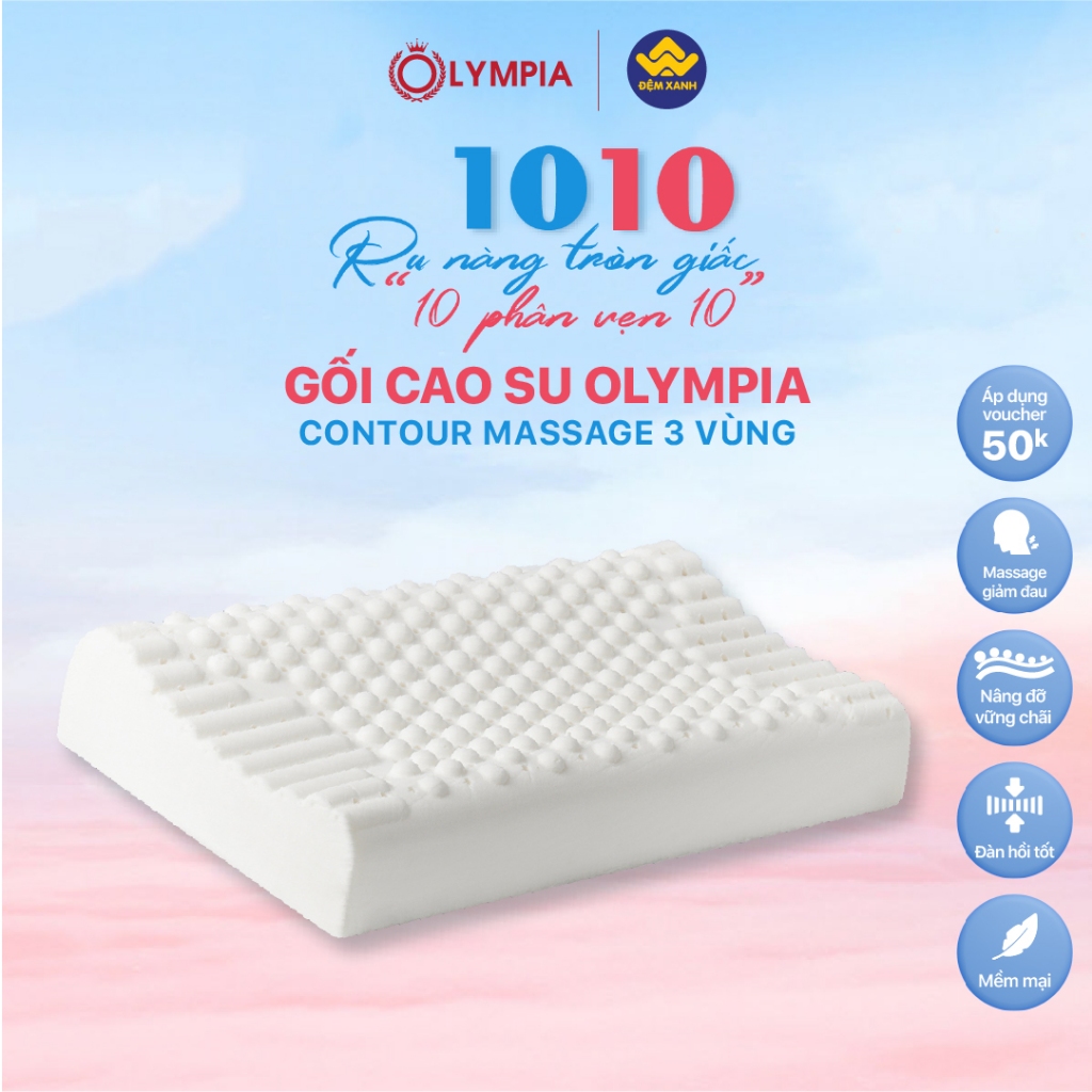 [ẢNH THẬT] Gối Cao Su Olympia Contour Massage 3 vùng (Chính Hãng)