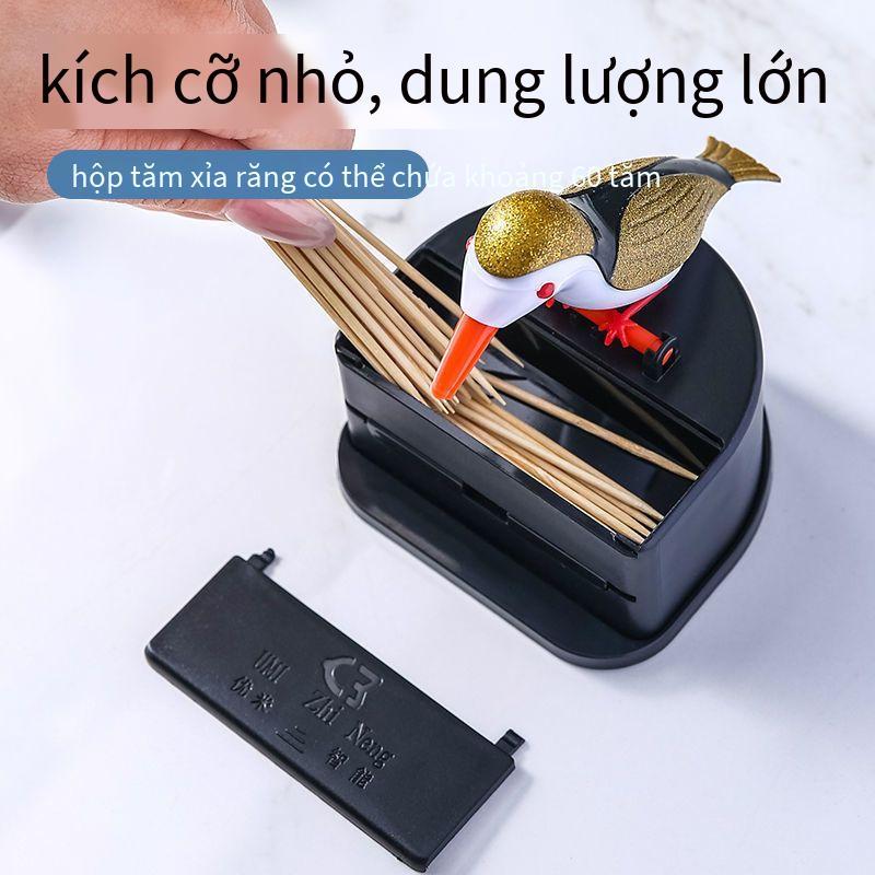 Hộp đựng tăm hình chim hoạt hình, hộp đựng tăm dạng đẩy tự động sáng tạo