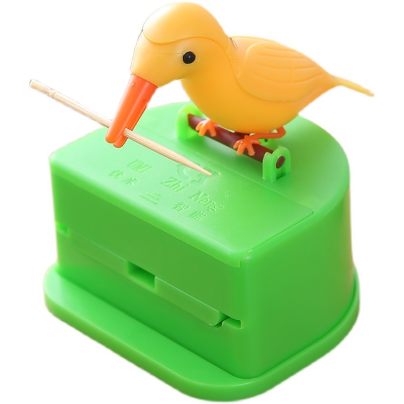 Hộp đựng tăm hình chim hoạt hình, hộp đựng tăm dạng đẩy tự động sáng tạo