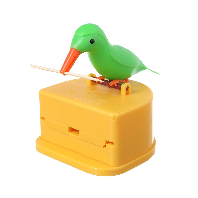 Hộp đựng tăm hình chim hoạt hình, hộp đựng tăm dạng đẩy tự động sáng tạo